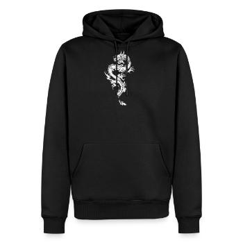 Cadeau chinois chinois de dragon et d’amant de dragon - Molleton à capuche Premium pour homme - noir - Devant - Nico (187cm) & Julia (174cm)