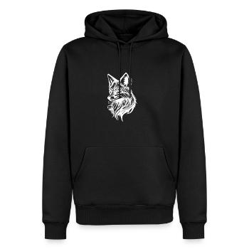 Pretty Fox Portrait Tattoo Ink - Molleton à capuche Premium pour homme - noir - Devant - Nico (187cm) & Julia (174cm)