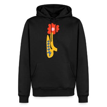 Abstract Flower - Men's Premium Hoodie - black - Front - Nico (187cm) & Julia (174cm)