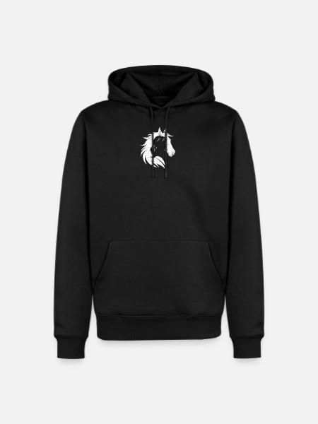 Silhouette Stallion Portrait - Men's Premium Hoodie - black