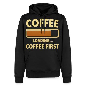 Coffee Loading Graphic - Men's Premium Hoodie - black - Front - Nico (187cm) & Julia (174cm)