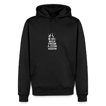 Make milk from a cow again - Men's Premium Hoodie - black - Front - Nico (187cm) & Julia (174cm)