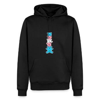 Trans Flag Bear Design for proud Trans People - Men's Premium Hoodie - black - Front - Nico (187cm) & Julia (174cm)