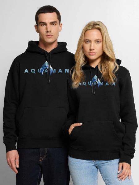 Aquaman Film DC Logo - Men's Premium Hoodie - black - Front - Nico (187cm) & Julia (174cm)