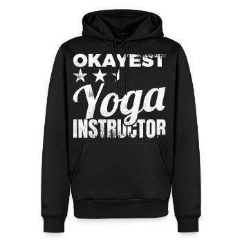 Average Yoga Instructor - Men's Premium Hoodie - black - Front - Nico (187cm) & Julia (174cm)