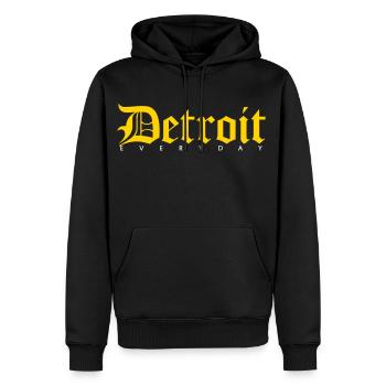 Detroit - Men's Premium Hoodie - black - Front - Nico (187cm) & Julia (174cm)