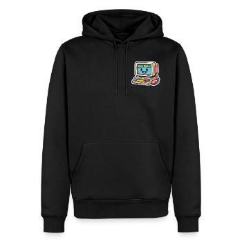 Retro Computer Mascot "Hello World" - Cute Tech Il - Men's Premium Hoodie - black - Front - Nico (187cm) & Julia (174cm)