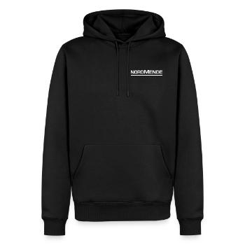 Nordmende Classic Logo Design In White - Men's Premium Hoodie - black - Front - Nico (187cm) & Julia (174cm)