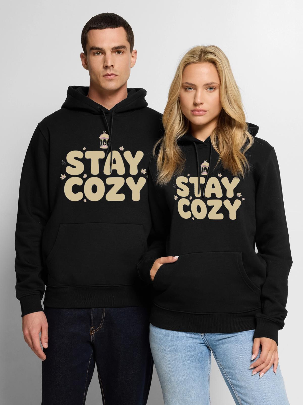 Stay Cozy Lantern Autumn - Men's Premium Hoodie - black - Front - Nico (187cm) & Julia (174cm)