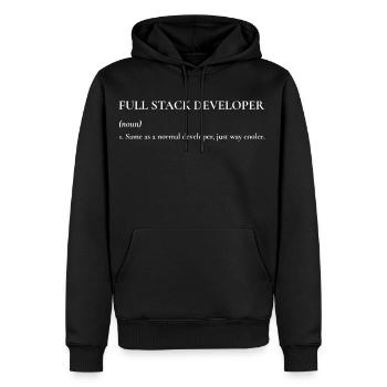 Full Stack Developer (funny definition) - Men's Premium Hoodie - black - Front - Nico (187cm) & Julia (174cm)