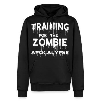 Training For The Zombie Apocalypse - Men's Premium Hoodie - black - Front - Nico (187cm) & Julia (174cm)