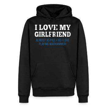 Girlfriend And Warhammer - Men's Premium Hoodie - black - Front - Nico (187cm) & Julia (174cm)