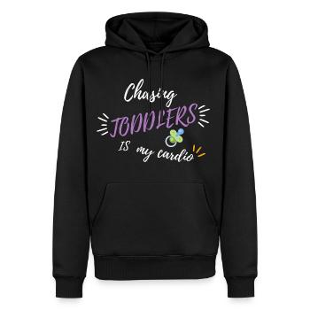 Chasing toddlers is my cardio - Men's Premium Hoodie - black - Front - Nico (187cm) & Julia (174cm)