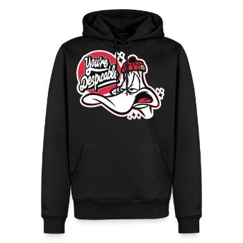 Looney Tunes Daffy Duck Despicable - Molleton à capuche Premium pour homme - noir - Devant - Nico (187cm) & Julia (174cm)