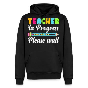 Future Teacher Cool Teacher In Progress Please - Men's Premium Hoodie - black - Front - Nico (187cm) & Julia (174cm)