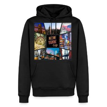 New York City NYC USA America Skyline Metropolis - Men's Premium Hoodie - black - Front - Nico (187cm) & Julia (174cm)