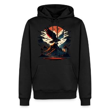 Golden eagle on snow mountain - Men's Premium Hoodie - black - Front - Nico (187cm) & Julia (174cm)