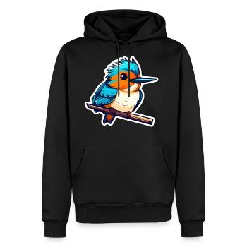 Common Kingfisher Bird Illustration - Men's Premium Hoodie - black - Front - Nico (187cm) & Julia (174cm)