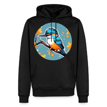 Common Kingfisher Bird Illustration - Men's Premium Hoodie - black - Front - Nico (187cm) & Julia (174cm)