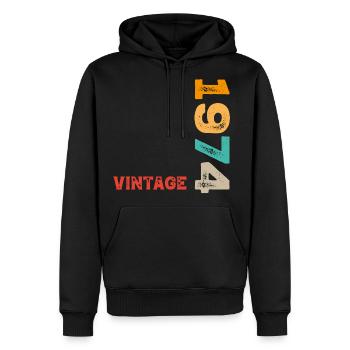 Vintage 1974 - Birthday - Men's Premium Hoodie - black - Front - Nico (187cm) & Julia (174cm)