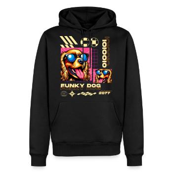 Futuristic Dog - Men's Premium Hoodie - black - Front - Nico (187cm) & Julia (174cm)