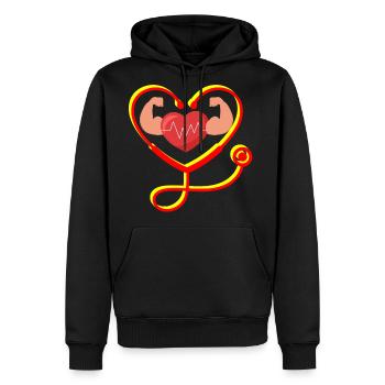 Stethoscope - Men's Premium Hoodie - black - Front - Nico (187cm) & Julia (174cm)