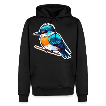 Common Kingfisher Bird Illustration - Men's Premium Hoodie - black - Front - Nico (187cm) & Julia (174cm)