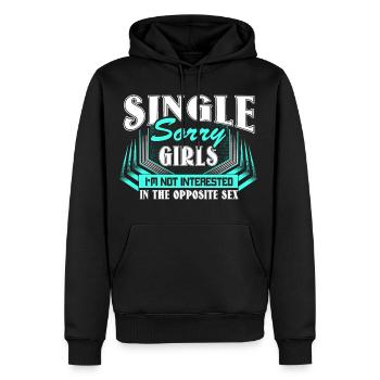 Gay Single Homosexuality Love Gift - Men's Premium Hoodie - black - Front - Nico (187cm) & Julia (174cm)