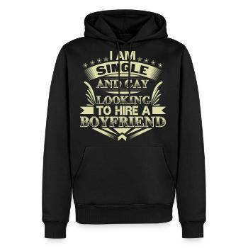 Gay Single Lgbt Homo - Men's Premium Hoodie - black - Front - Nico (187cm) & Julia (174cm)