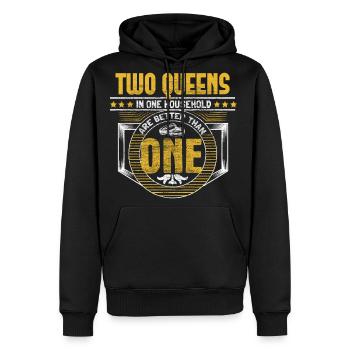 Gay Marriage Wife Gift - Men's Premium Hoodie - black - Front - Nico (187cm) & Julia (174cm)