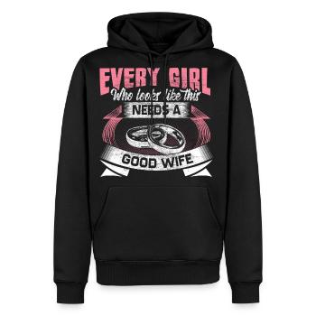 Gay Marriage Wives Love - Men's Premium Hoodie - black - Front - Nico (187cm) & Julia (174cm)