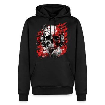 Zombie skull techno dj - Men's Premium Hoodie - black - Front - Nico (187cm) & Julia (174cm)