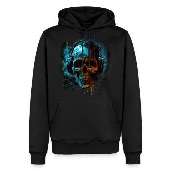 Zombie skull dj - Men's Premium Hoodie - black - Front - Nico (187cm) & Julia (174cm)