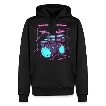 Trap Set Drawing - Men's Premium Hoodie - black - Front - Nico (187cm) & Julia (174cm)