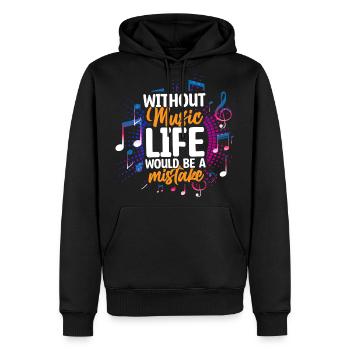 Music Musical Note Sheet Music Music Club - Men's Premium Hoodie - black - Front - Nico (187cm) & Julia (174cm)