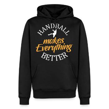 Handball Club Tournament Ball Sports - Men's Premium Hoodie - black - Front - Nico (187cm) & Julia (174cm)