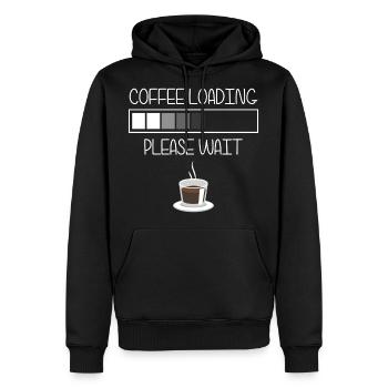 Barista Morning Grouch Coffee Drinkers - Men's Premium Hoodie - black - Front - Nico (187cm) & Julia (174cm)
