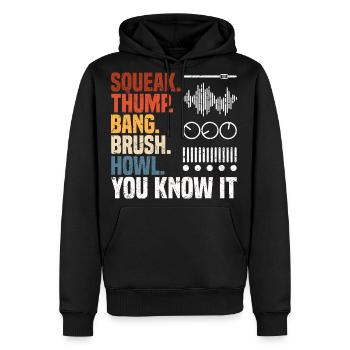 Sound Engineer Gifts | Sound Engineer Deejay DJ - Men's Premium Hoodie - black - Front - Nico (187cm) & Julia (174cm)