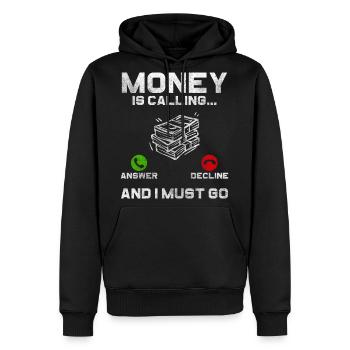 Wealth Luck Capitalism - Men's Premium Hoodie - black - Front - Nico (187cm) & Julia (174cm)