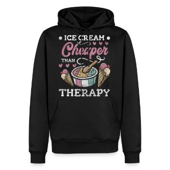 Ice Cream Ice Cream Scoop - Men's Premium Hoodie - black - Front - Nico (187cm) & Julia (174cm)