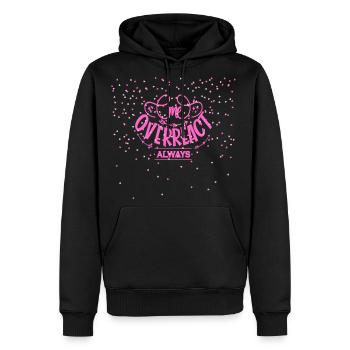 Sarcastic Pink Typography Hearts Graphic Tee - Men's Premium Hoodie - black - Front - Nico (187cm) & Julia (174cm)