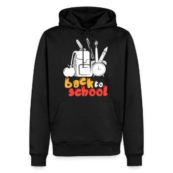 Back to School - Men's Premium Hoodie - black - Front - Nico (187cm) & Julia (174cm)