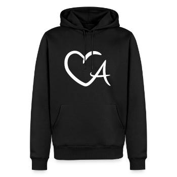 Heart letter A initial letter - Men's Premium Hoodie - black - Front - Nico (187cm) & Julia (174cm)