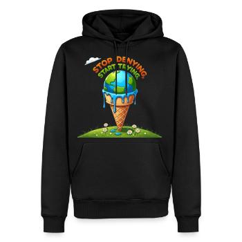 Earth Ice Cream: Start Trying - Men's Premium Hoodie - black - Front - Nico (187cm) & Julia (174cm)