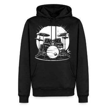 Drum Kit Sketch - Men's Premium Hoodie - black - Front - Nico (187cm) & Julia (174cm)
