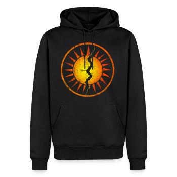 Cracked Sunburst Emblem - Men's Premium Hoodie - black - Front - Nico (187cm) & Julia (174cm)