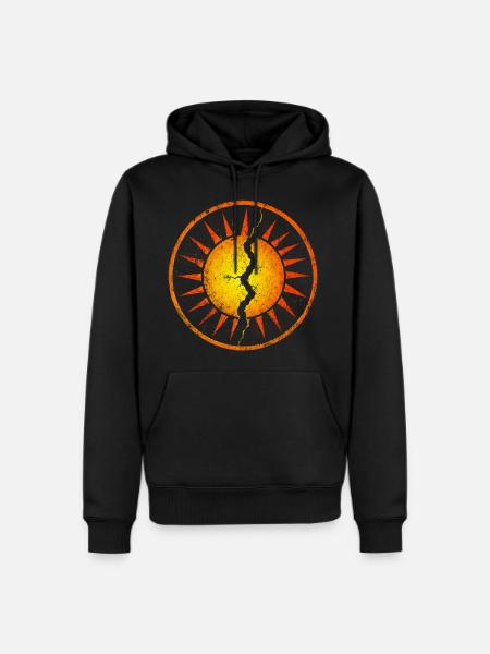 Cracked Sunburst Emblem - Men's Premium Hoodie - black