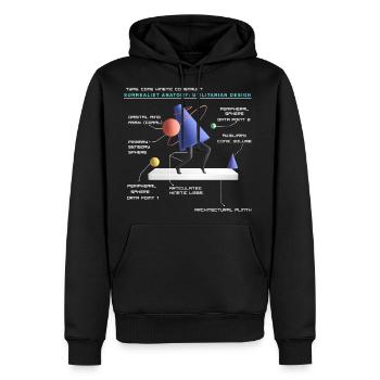 Retro Futuristic Cone Kinetic Construct T-shirt - Men's Premium Hoodie - black - Front - Nico (187cm) & Julia (174cm)