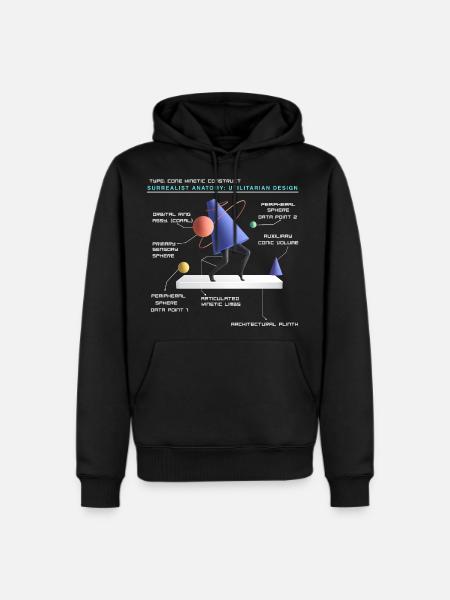 Retro Futuristic Cone Kinetic Construct T-shirt - Men's Premium Hoodie - black
