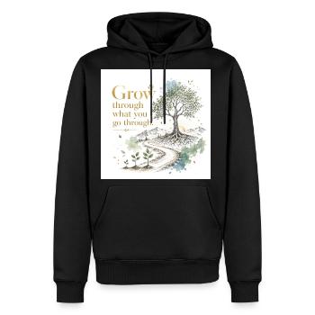 Grow Through What You Go Through - Men's Premium Hoodie - black - Front - Nico (187cm) & Julia (174cm)